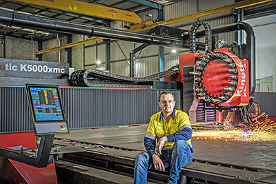 Excel Robitcs' impressive plasma, drilling and oxy cutting machine is the largest in Western Austrlaia with a vast cutting area of 5.1m wide and 24.5m long.