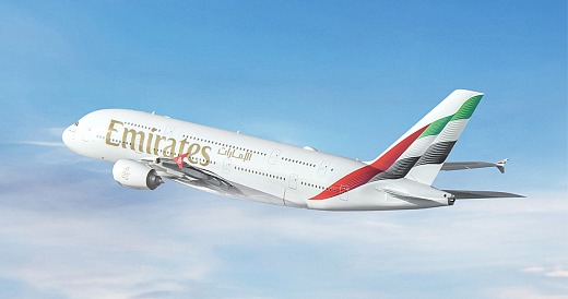 Emirates A380 2 taking off